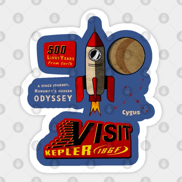 Visit Kepler 186f Sticker by Alexander Luminova